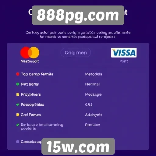 Métodos de pagamento disponíveis no 888pg.com